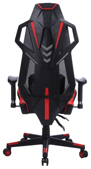 Кресло игровое Cactus CS-CHR-090BLR черный/красный экокожа/сетка крестов. нейлон