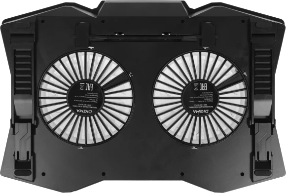 Подставка для ноутбука Digma D-NCP180-2x110RGB 18" 410x280x34мм 20дБ 2xUSB 2x 110ммFAN 700г Fan-control пластик ABS черный