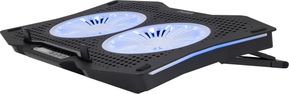 Подставка для ноутбука Digma D-NCP180-2x110RGB 18" 410x280x34мм 20дБ 2xUSB 2x 110ммFAN 700г Fan-control пластик ABS черный