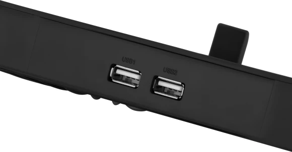 Подставка для ноутбука Digma D-NCP180-2x110RGB 18" 410x280x34мм 20дБ 2xUSB 2x 110ммFAN 700г Fan-control пластик ABS черный