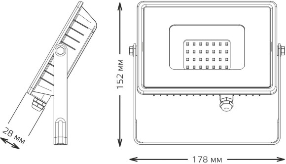Прожектор уличный Gauss Qplus 613511330 светодиодный 30Втчерный