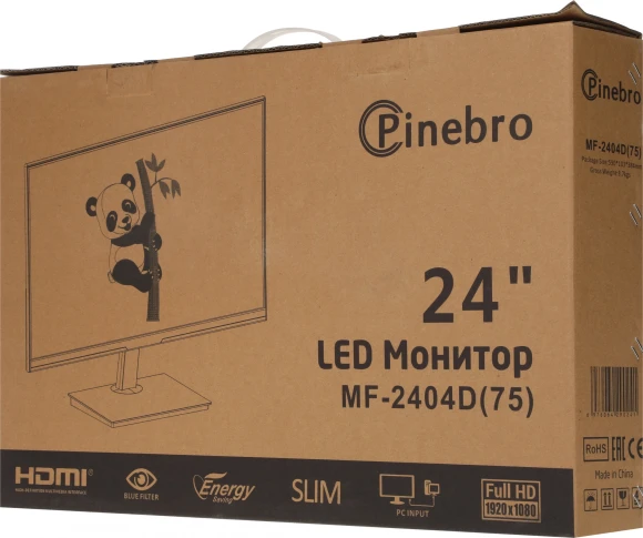 Монитор Pinebro 23.8" MF-2404D черный IPS LED 5ms 16:9 HDMI M/M матовая 250cd 178гр/178гр 1920x1080 75Hz VGA DP FHD 2.7кг Монитор Pinebro 23.8" MF-2404D черный IPS LED 5ms 16:9 HDMI M/M матовая 250cd 178гр/178гр 1920x1080 75Hz VGA DP FHD 2.7кг