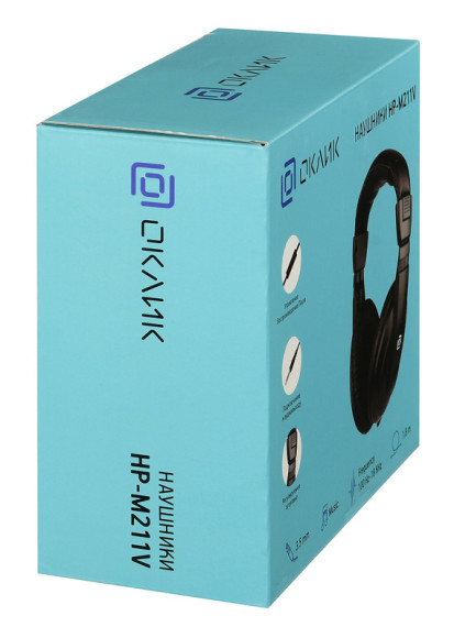 Наушники мониторные Оклик HP-M211V 1.8м черный проводные оголовье (HP-M211VB) Наушники мониторные Оклик HP-M211V 1.8м черный проводные оголовье (HP-M211VB)