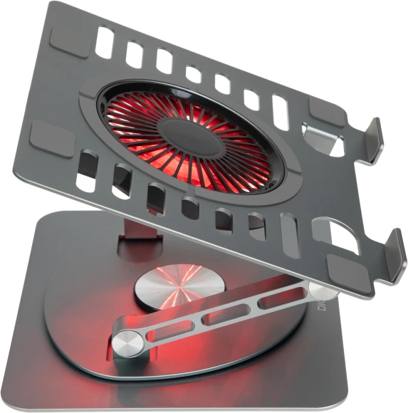 Подставка для ноутбука Digma D-NCP170-1xRGB110-360 17" 240x230x50мм 28дБ 2xUSB 1x 110ммFAN 940г Fan-control алюминий серый