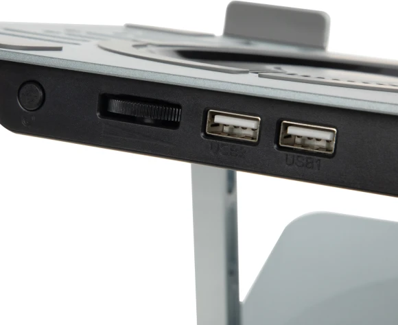 Подставка для ноутбука Digma D-NCP170-1xRGB110-360 17" 240x230x50мм 28дБ 2xUSB 1x 110ммFAN 940г Fan-control алюминий серый