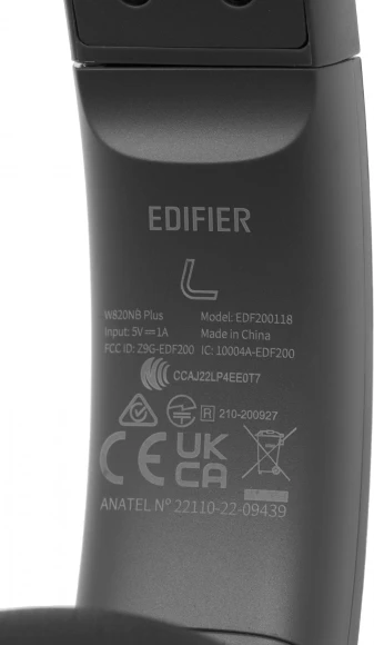 Гарнитура мониторные Edifier W820NB Plus серый беспроводные bluetooth оголовье