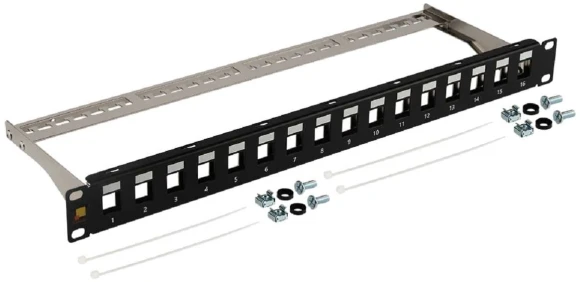 Патч-панель наборная Lanmaster LAN-PPN16OK-UTP 19" 1U 16x UTP Патч-панель наборная Lanmaster LAN-PPN16OK-UTP 19" 1U 16x UTP