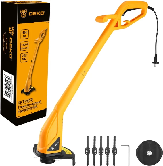 Триммер электрический Deko DKTR450 450Вт разбор.штан. реж.эл.:леска