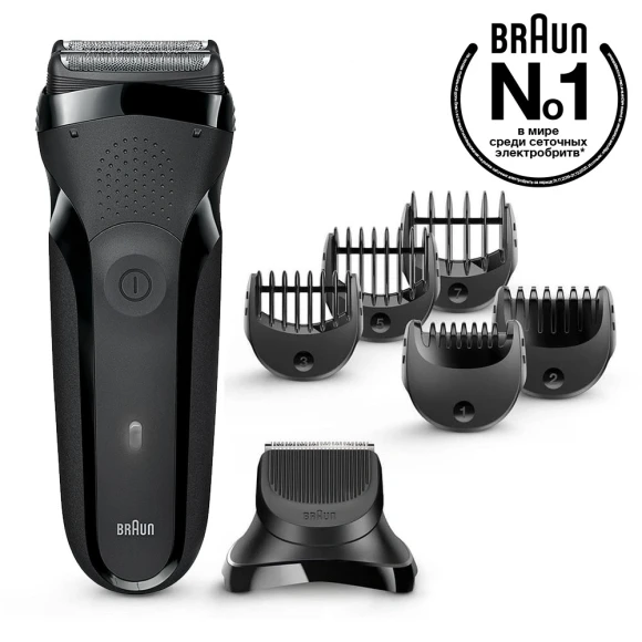 Бритва сетчатая Braun Series 3 300BT реж.эл.:2 питан.:аккум. черный