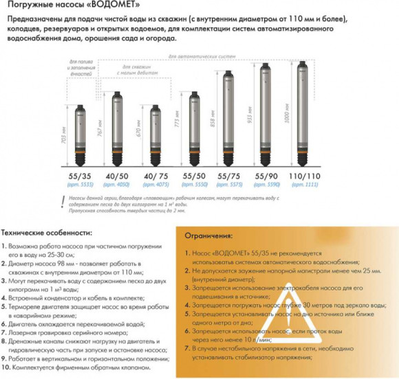 Насос скважинный Джилекс Водомет 40/50 520Вт 2400л/час (в компл.:Фирменный обратный клапан) (4050) Насос скважинный Джилекс Водомет 40/50 520Вт 2400л/час (в компл.:Фирменный обратный клапан) (4050)