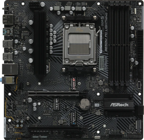 Материнская плата Asrock B650M PG LIGHTNING Socket AM5 AMD B650 4xDDR5 mATX AC`97 8ch(7.1) 2.5Gg RAID+HDMI+DP