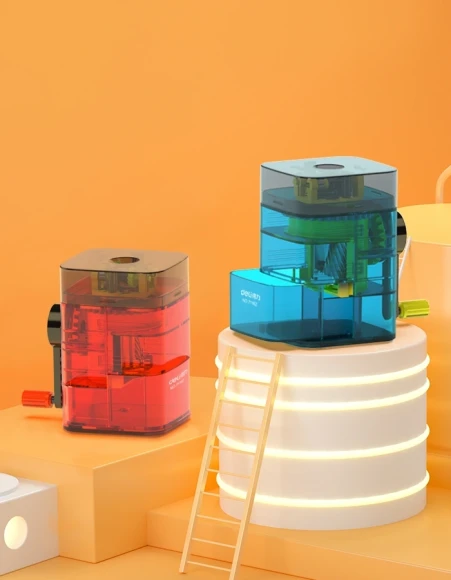 Точилка для карандашей механическая Deli 71162Red 1 отверстие пластик красный