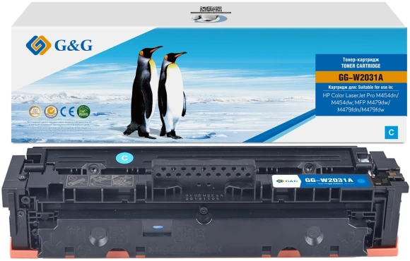 Картридж лазерный G&G GG-W2031A 415A голубой (2100стр.) для HP LJ M454/MFP M479