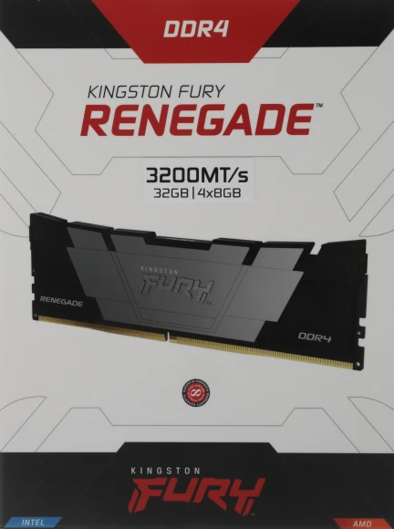 Память DDR4 4x8GB 3200MHz Kingston KF432C16RB2K4/32 Fury Renegade Black RTL Gaming PC4-25600 CL16 DIMM 288-pin 1.35В single rank с радиатором Ret Память DDR4 4x8GB 3200MHz Kingston KF432C16RB2K4/32 Fury Renegade Black RTL Gaming PC4-25600 CL16 DIMM 288-pin 1.35В single rank с радиатором Ret