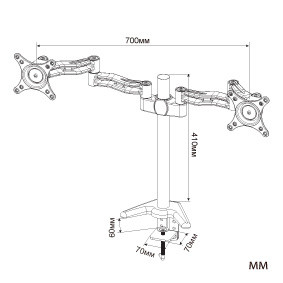 Кронштейн для мониторов Cactus CS-VM-D08-BK черный 13"-27" макс.8кг настольный поворот и наклон Кронштейн для мониторов Cactus CS-VM-D08-BK черный 13"-27" макс.8кг настольный поворот и наклон