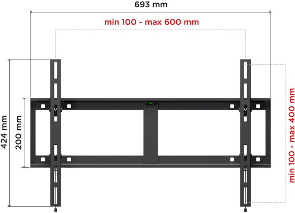 Кронштейн для телевизора Holder LCD-T6606 черный 32"-90" макс.60кг настенный наклон