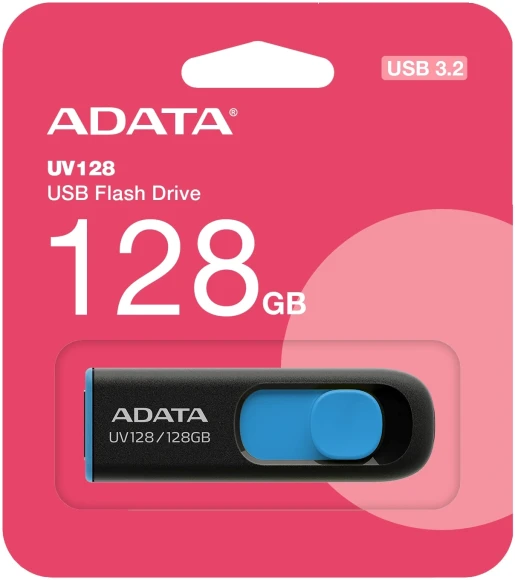 Флеш Диск A-Data 128Gb DashDrive UV128 AUV128-128G-RBE USB3.0 черный/синий Флеш Диск A-Data 128Gb DashDrive UV128 AUV128-128G-RBE USB3.0 черный/синий
