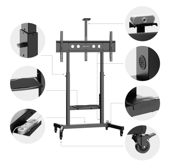 Стойка для телевизора Onkron TS1991 черный 50"-100" макс.120кг напольный наклон Стойка для телевизора Onkron TS1991 черный 50"-100" макс.120кг напольный наклон