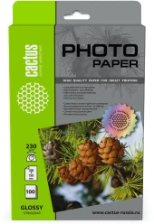 Фотобумага Cactus CS-GA6230100 10x15/230г/м2/белый/100л. глянцевое для струйной печати Фотобумага Cactus CS-GA6230100 10x15/230г/м2/белый/100л. глянцевое для струйной печати