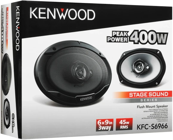 Колонки автомобильные Kenwood KFC-S6966 400Вт 91дБ 4Ом 16x23см (6x9дюйм) (ком.:2кол.) коаксиальные трехполосные