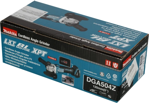 Углошлифовальная машина Makita DGA504Z 8500об/мин рез.шпин.:M14 d=125мм Углошлифовальная машина Makita DGA504Z 8500об/мин рез.шпин.:M14 d=125мм