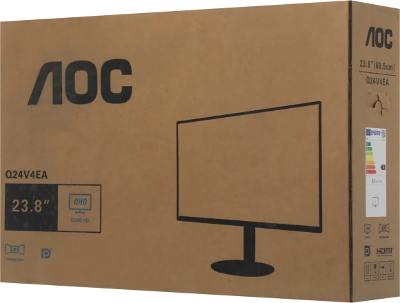 Монитор AOC 23.8" Value Line Q24V4EA черный IPS LED 16:9 HDMI M/M матовая 250cd 178гр/178гр 2560x1440 75Hz DP 2K 3.45кг