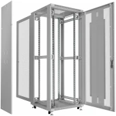 Шкаф коммутационный Cabeus (SH-05C-42U80/80) напольный 42U 800x800мм пер.дв.стекл металл 800кг серый 700мм 118.7кг 220град. 2055мм IP20 сталь