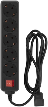 Сетевой фильтр PC Pet AP01006-E-B 1.8м (5 розеток) черный (пакет ПЭ)