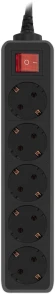 Сетевой фильтр PC Pet AP01006-E-B 1.8м (5 розеток) черный (пакет ПЭ)