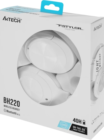 Гарнитура мониторные A4Tech Fstyler BH220 белый беспроводные bluetooth оголовье (BH220 WHITE) Гарнитура мониторные A4Tech Fstyler BH220 белый беспроводные bluetooth оголовье (BH220 WHITE)