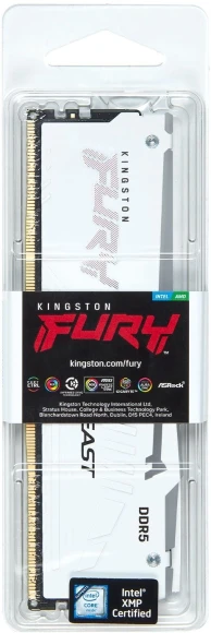 Память DDR5 32GB 5600MHz Kingston KF556C36BWEA-32 Fury Beast White Expo RGB RTL Gaming PC5-44800 CL36 DIMM 288-pin 1.25В kit single rank с радиатором Ret
