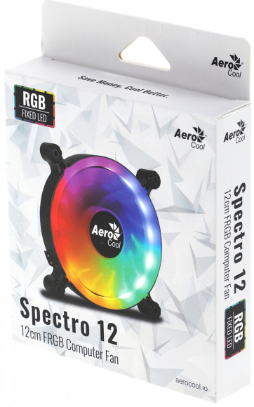 Вентилятор для корпуса Aerocool Spectro 12 RGB 120х120x25 черный 4-pin (Molex) 20дБ (SPECTRO 12 FRGB MOLEX) Ret