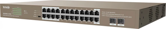 Коммутатор Tenda TEG1126P-24-410W (L2) 24x1Гбит/с 2SFP 24PoE 370W неуправляемый Коммутатор Tenda TEG1126P-24-410W (L2) 24x1Гбит/с 2SFP 24PoE 370W неуправляемый