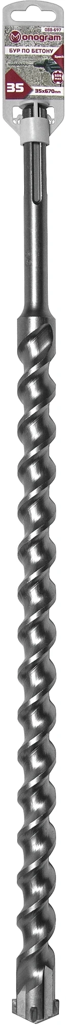 Бур Monogram 088-703 по бет/кирп/камн Д=40мм Дл=540мм (1пред.) для перфораторов Бур Monogram 088-703 по бет/кирп/камн Д=40мм Дл=540мм (1пред.) для перфораторов
