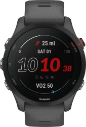 Смарт-часы Garmin Forerunner 255 33мм 1.3" корп.черный рем.темно-серый (010-02641-10)