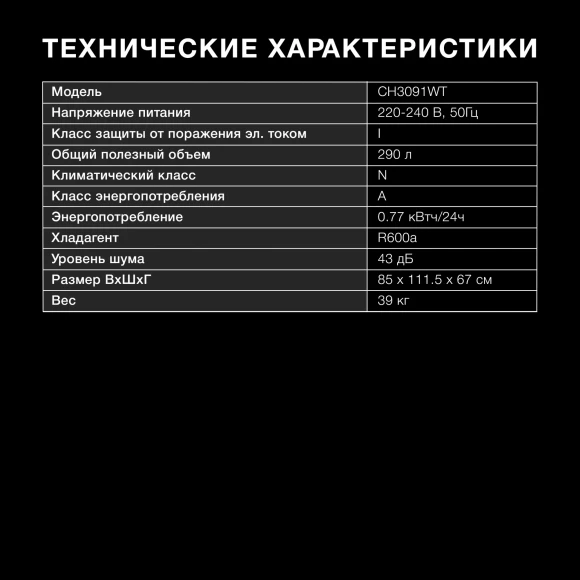 Морозильный ларь Hyundai CH3091WT белый Морозильный ларь Hyundai CH3091WT белый