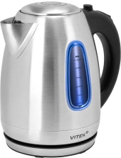 Чайник электрический Vitek VT-WK1056 1.7л. 2200Вт серебристый матовый/черный корпус: металл