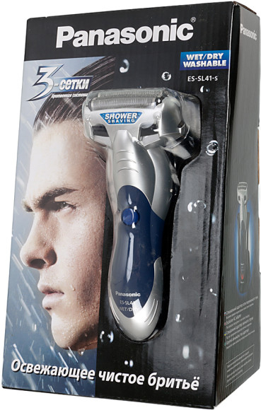 Бритва сетчатая Panasonic ES-SL41-S520 реж.эл.:3 питан.:аккум. серебристый/синий