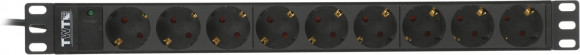 Блок распределения питания Lanmaster TWT-PDU19-10A9P4-3.0 гор.размещ. 9xSchuko базовые 10A C14 3м