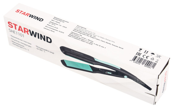 Выпрямитель Starwind SHE1101 65Вт черный макс.темп.:215С покрытие:керамическое Выпрямитель Starwind SHE1101 65Вт черный макс.темп.:215С покрытие:керамическое