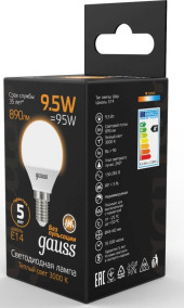 Лампа светодиодная Gauss Elementary 7Вт цок.:E27 груша 220B св.свеч.бел.нейт. A60 (упак.:10шт) (23227A)