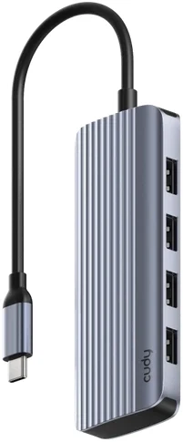 Разветвитель USB-C Cudy UH407 3порт. серебристый