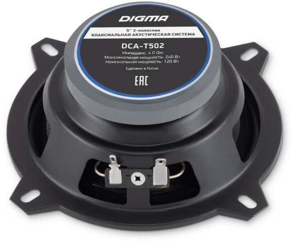 Колонки автомобильные Digma DCA-T502 240Вт 86дБ 4Ом 13см (5дюйм) (ком.:2кол.) коаксиальные двухполосные