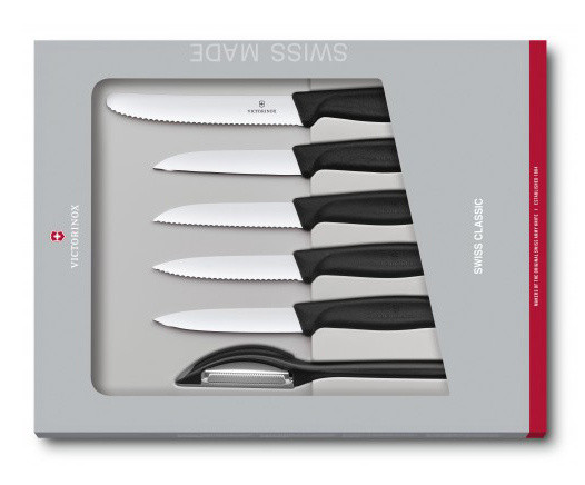 Набор ножей кухон. Victorinox Swiss Classic Paring 6.7113.6G компл.:6предм. черный подар.коробка