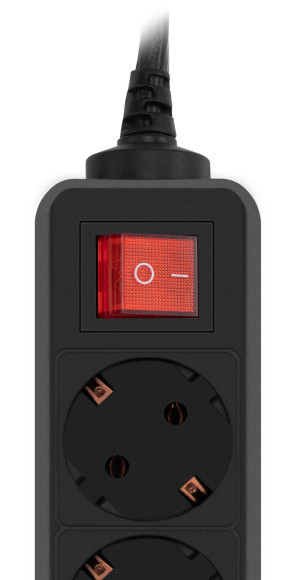 Сетевой фильтр PC Pet AP01006-3-B 3м (5 розеток) черный (пакет ПЭ)