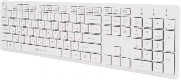 Клавиатура + мышь Оклик 240M клав:белый мышь:белый USB беспроводная slim Multimedia (1091258)