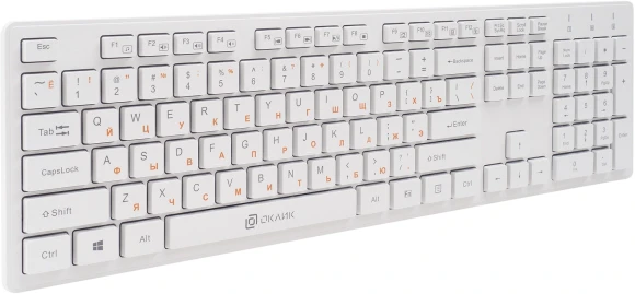 Клавиатура + мышь Оклик 240M клав:белый мышь:белый USB беспроводная slim Multimedia (1091258)