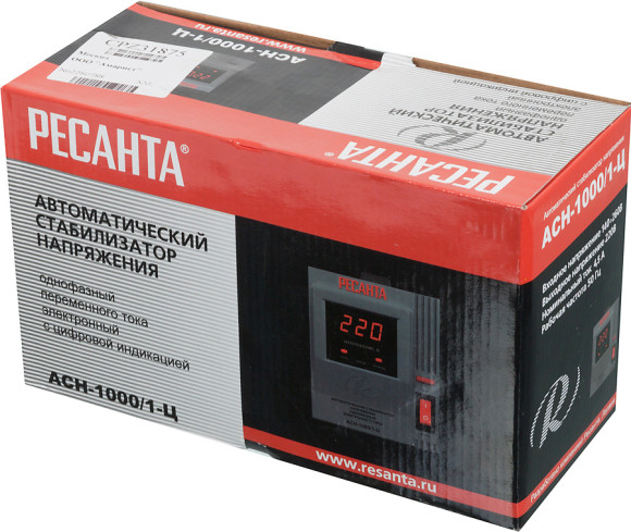 Стабилизатор напряжения Ресанта АСН-1000/1-Ц однофазный серый (63/6/2)