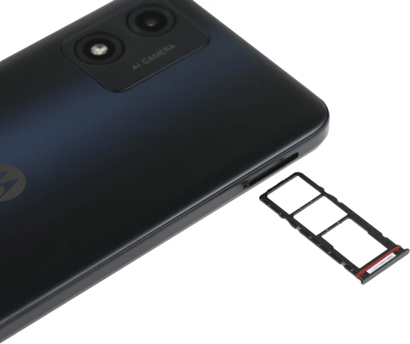 Смартфон Motorola XT2345-3 E13 64Gb 2Gb черный моноблок 3G 4G 2Sim 6.5" 720x1600 Android 13 13Mpix 802.11 a/b/g/n/ac GPS GSM900/1800 GSM1900 Protect microSD max1024Gb