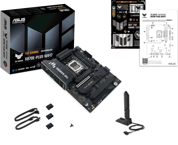 Материнская плата Asus TUF GAMING X870E-PLUS WIFI7 Socket AM5 AMD X870E 4xDDR5 ATX AC`97 8ch(7.1) 2.5Gg RAID+HDMI